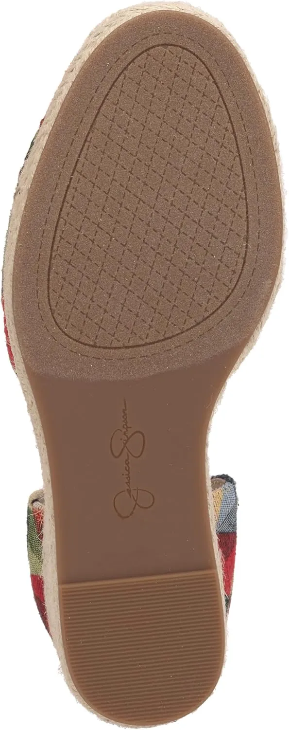Jessica Simpson Womens WEYLA Cushioned Footbed Canvas Wedge Sandals