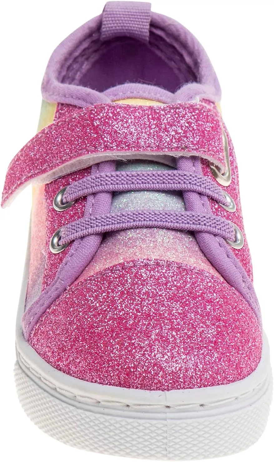 Josmo Girl's Slip on Sparkle Canvas Fashion Tennis (Toddler-Little Kid)