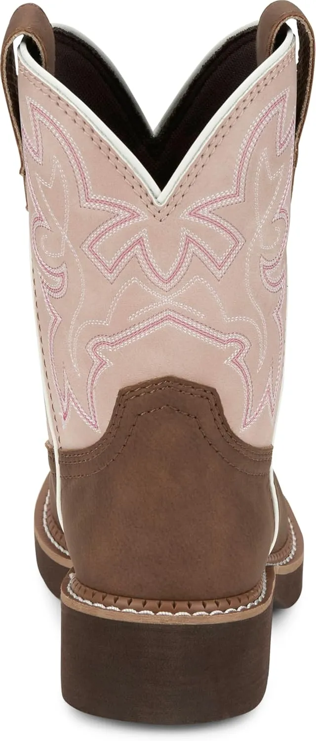 Justin Gypsy Kay 8” Cowboy Boots for Women - Premium Full-Grain Leather Women’s Cowgirl Boots with Removable Orthotic Footbed, Slip-Resistant Rubber Outsole