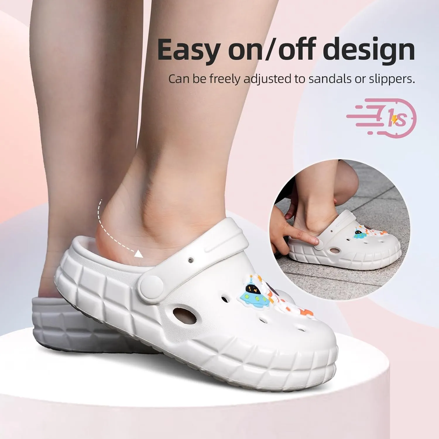 Kids Clogs for Boys Girls Lightweight Slip-On Sandals Water Shoes Beach Pool Slippers for Toddler/Little Kid