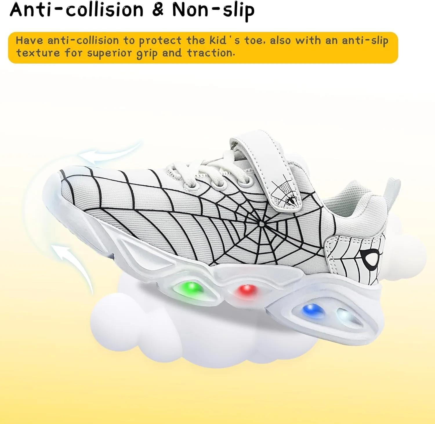 Kids Shoes Toddler Boys Girls Athletic Running Sports Sneakers Non-Slip Lightweight Sneakers Unisex Luminous Sneakers for Toddler/Little Kid