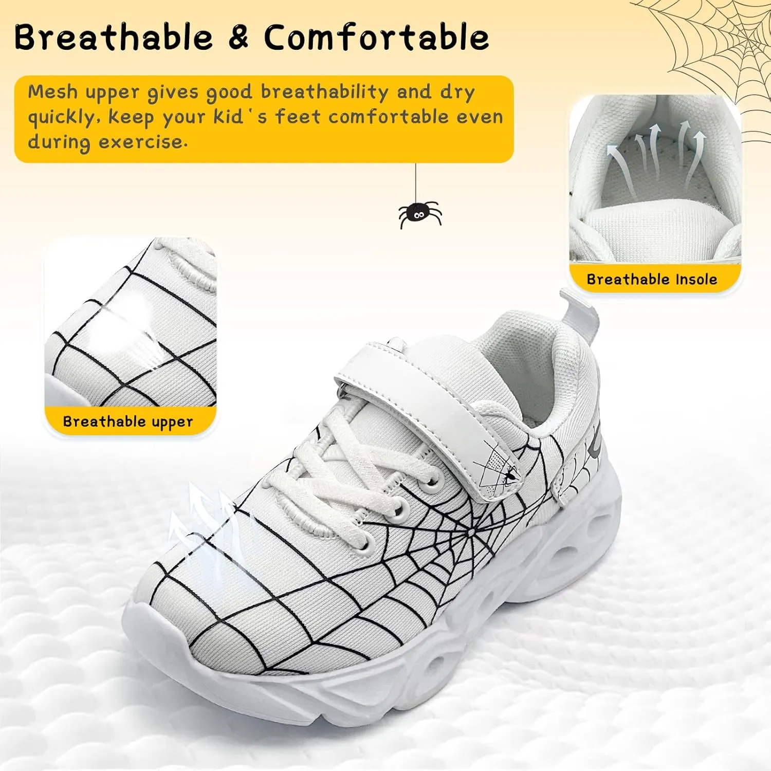 Kids Shoes Toddler Boys Girls Athletic Running Sports Sneakers Non-Slip Lightweight Sneakers Unisex Luminous Sneakers for Toddler/Little Kid
