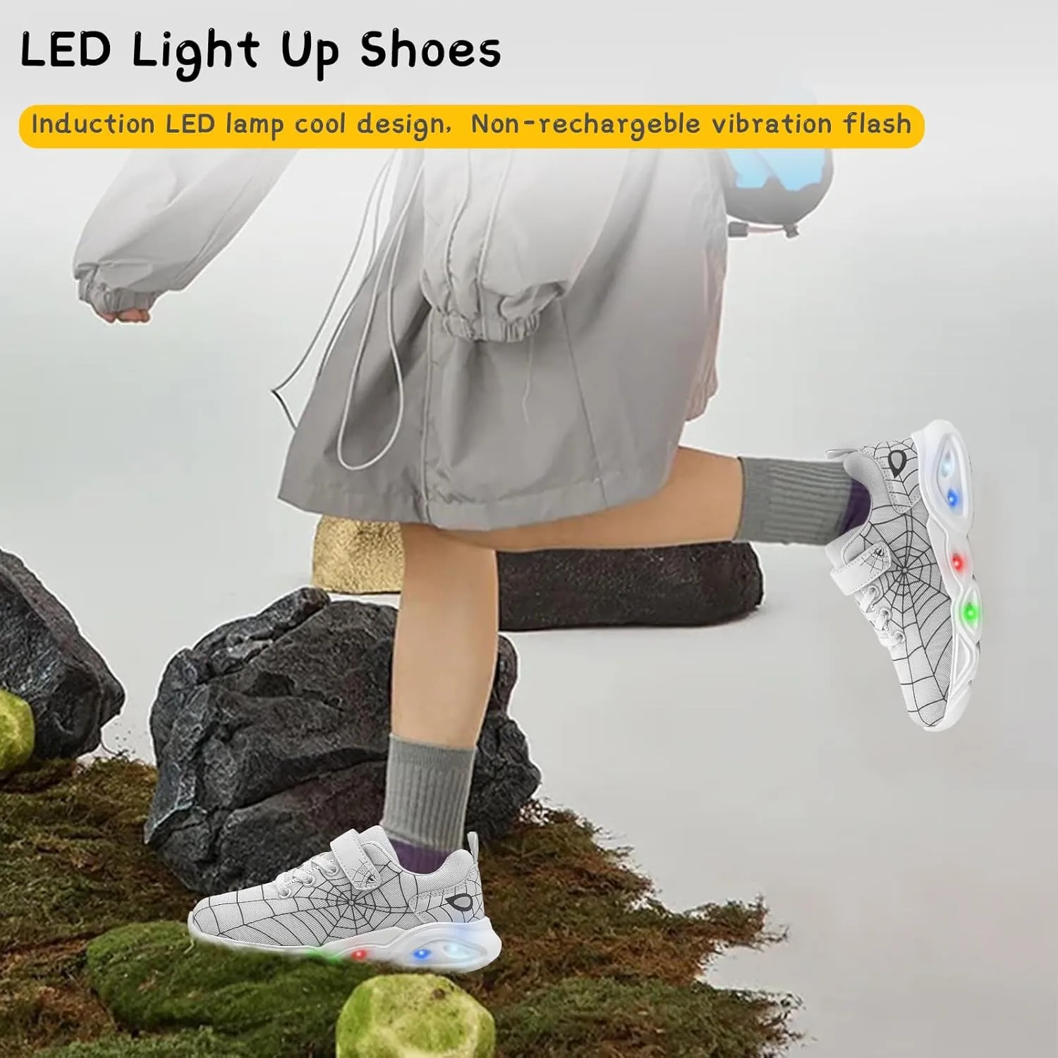Kids Shoes Toddler Boys Girls Athletic Running Sports Sneakers Non-Slip Lightweight Sneakers Unisex Luminous Sneakers for Toddler/Little Kid