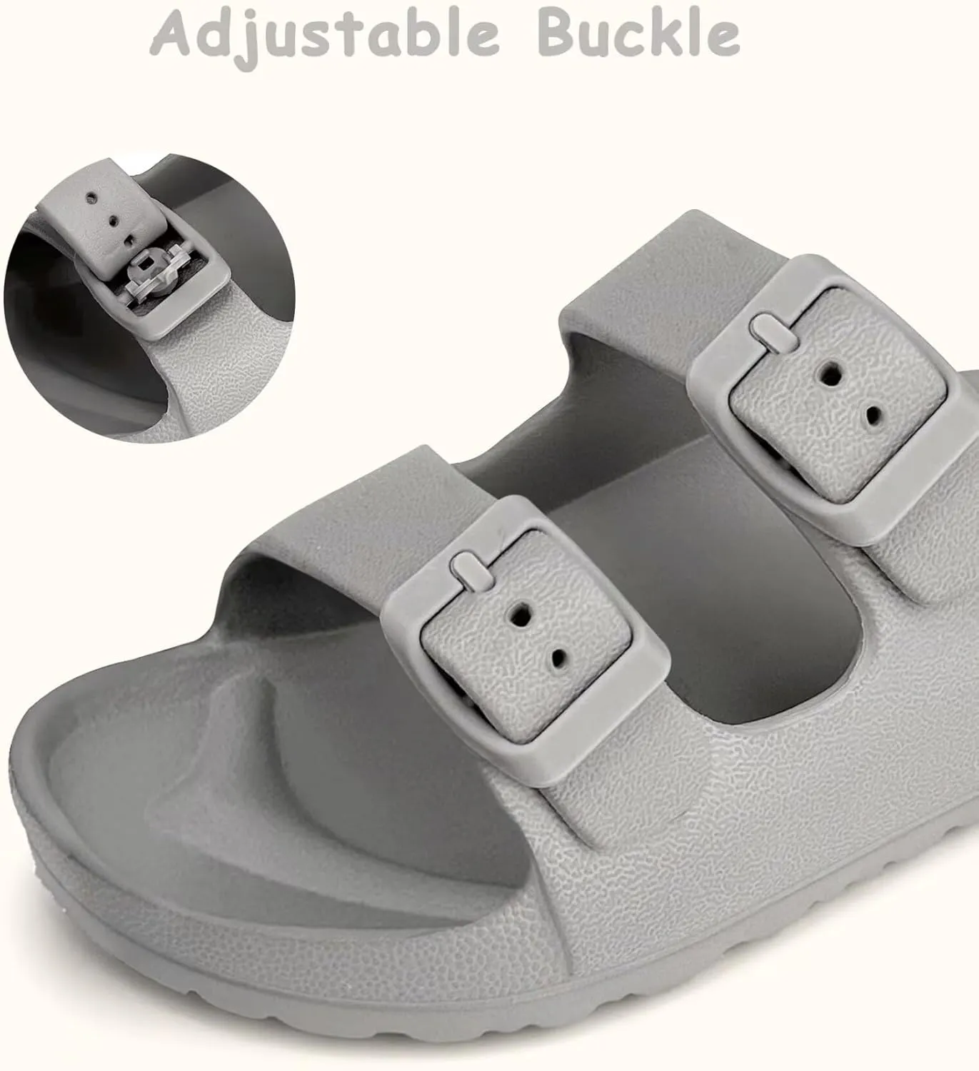 Kids Slide Sandals Boys Girls Buckle Adjustable EVA Slipper Sandals