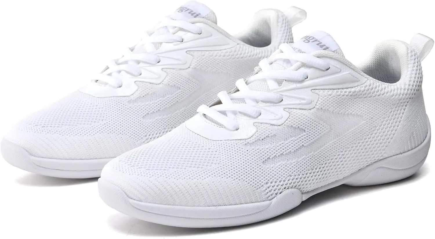 kkdom Adult & Youth White Cheerleading Shoes Lightweight Athletic Dance Training Competition Tennis Sneakers Cheer Shoes