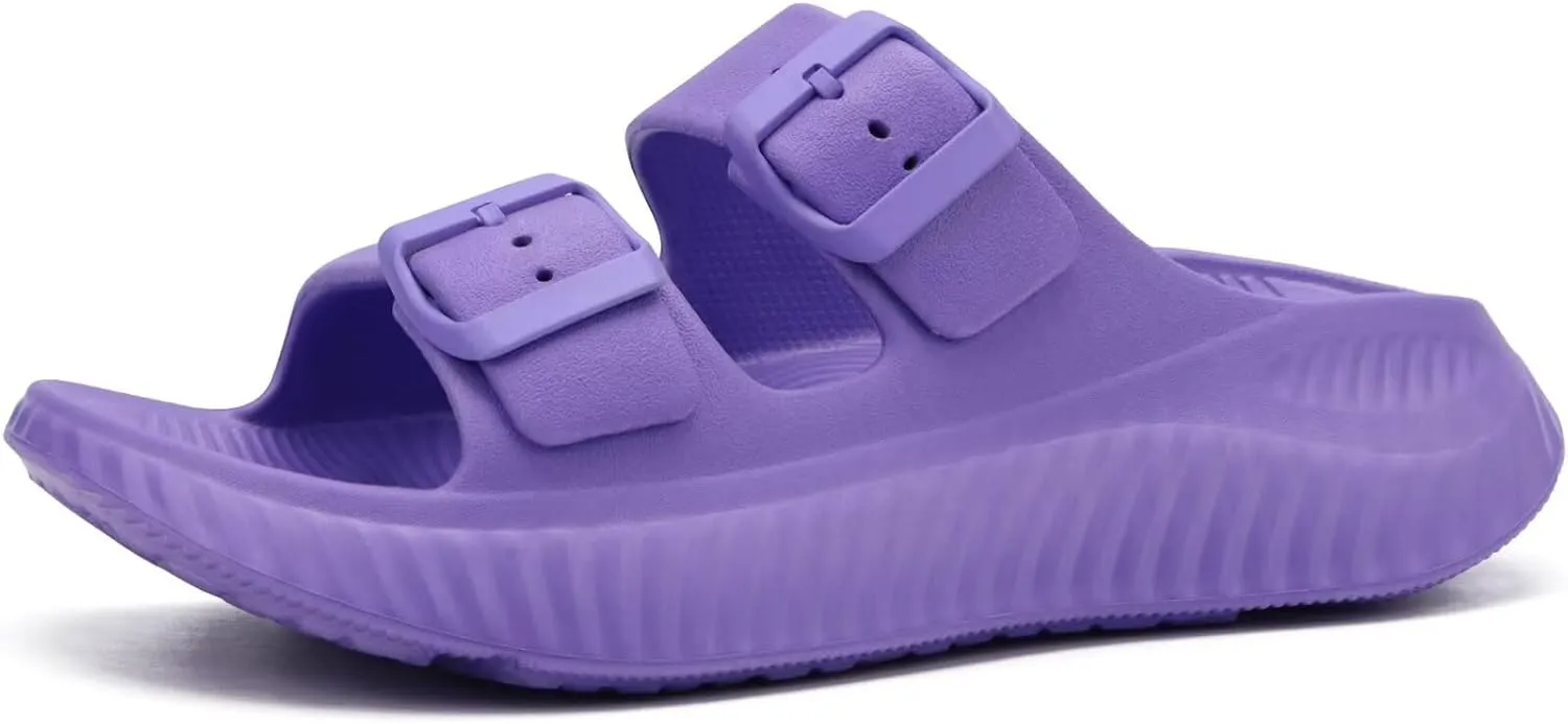 KuaiLu Womens Recovery Sandals With Comfortable Plantar Fasciitis Arch Support, Orthotic Adjustable Thick Cushion Sport Slides Reduces Stress on Feet, Joints & Back Post-Exercise