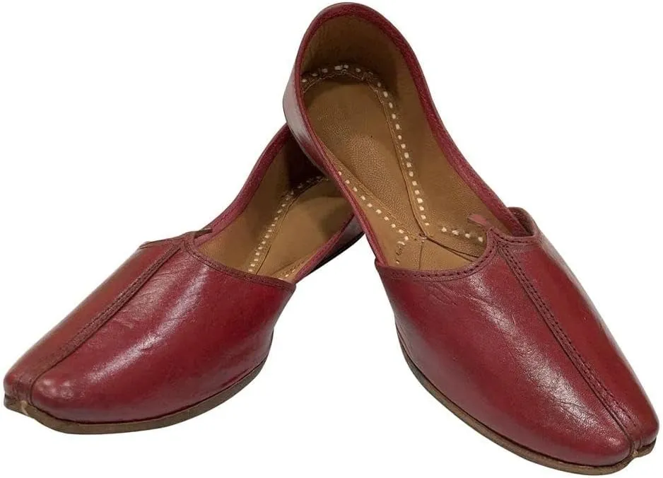 Leather Punjabi Jutti Mens Shoes Wedding for Groom,Khussa Traditional Indian Footwear Ethnic Peshawari Loafers Slippers