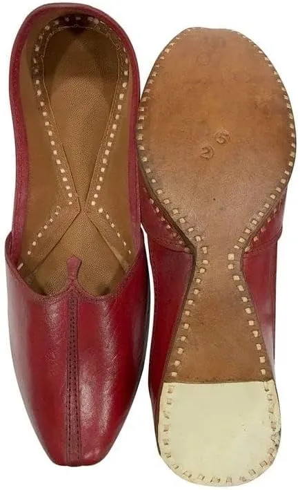 Leather Punjabi Jutti Mens Shoes Wedding for Groom,Khussa Traditional Indian Footwear Ethnic Peshawari Loafers Slippers