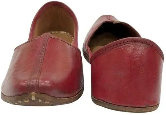 Leather Punjabi Jutti Mens Shoes Wedding for Groom,Khussa Traditional Indian Footwear Ethnic Peshawari Loafers Slippers