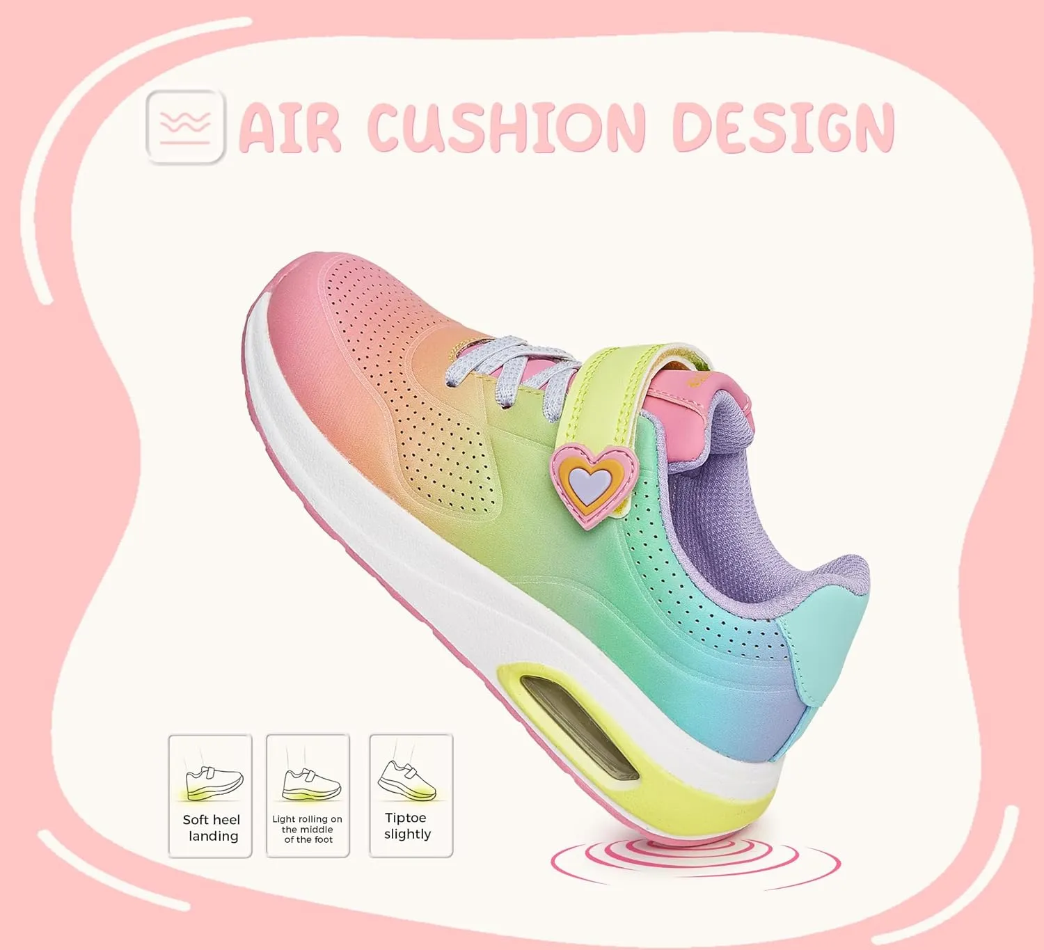 LUCKY STEP Boys Girls Athletic Running Shoes Air Lightweight Fashion Sneakers Casual Breathable Tennis Trainers for Little Kids
