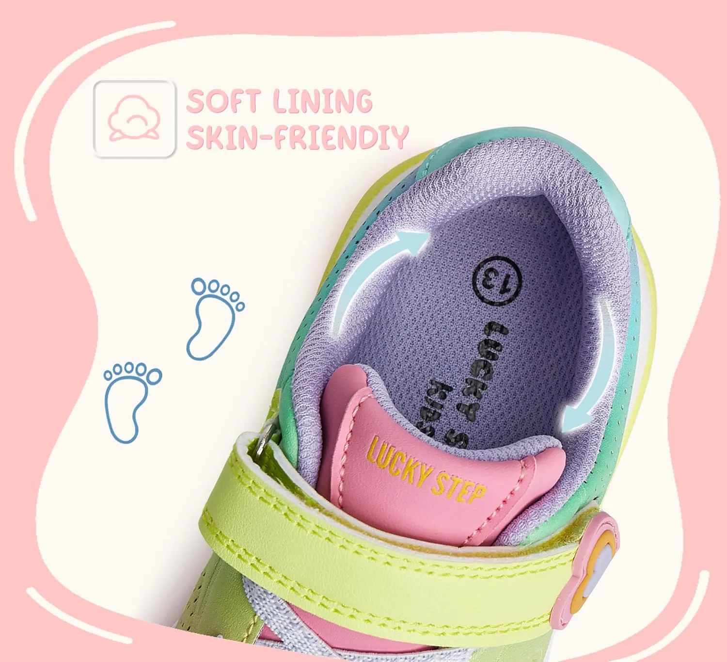 LUCKY STEP Boys Girls Athletic Running Shoes Air Lightweight Fashion Sneakers Casual Breathable Tennis Trainers for Little Kids