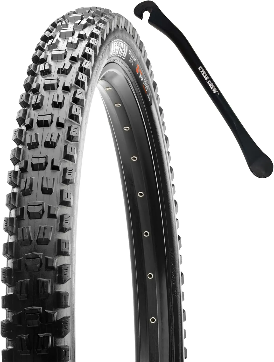 MAXXIS Assegai Mountain Bike Tire - 27.5" & 29" - Bundle with Cycle Crew Tire Lever