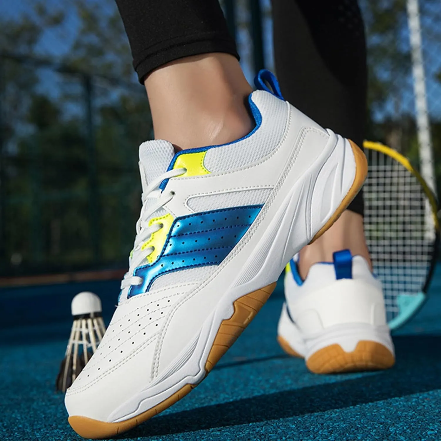 Men's Badminton Shoes Lightweight Tennis Pickleball Court Sneakers Wear-Resistant Indoor Outdoor Athletic Training Shoe