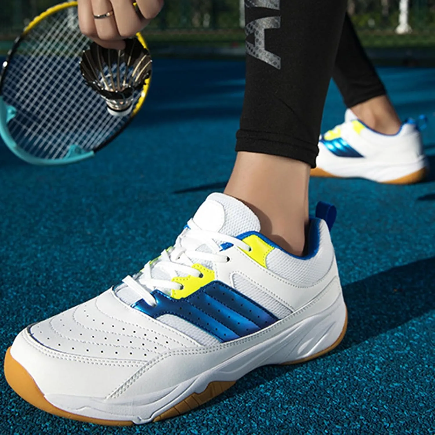 Men's Badminton Shoes Lightweight Tennis Pickleball Court Sneakers Wear-Resistant Indoor Outdoor Athletic Training Shoe
