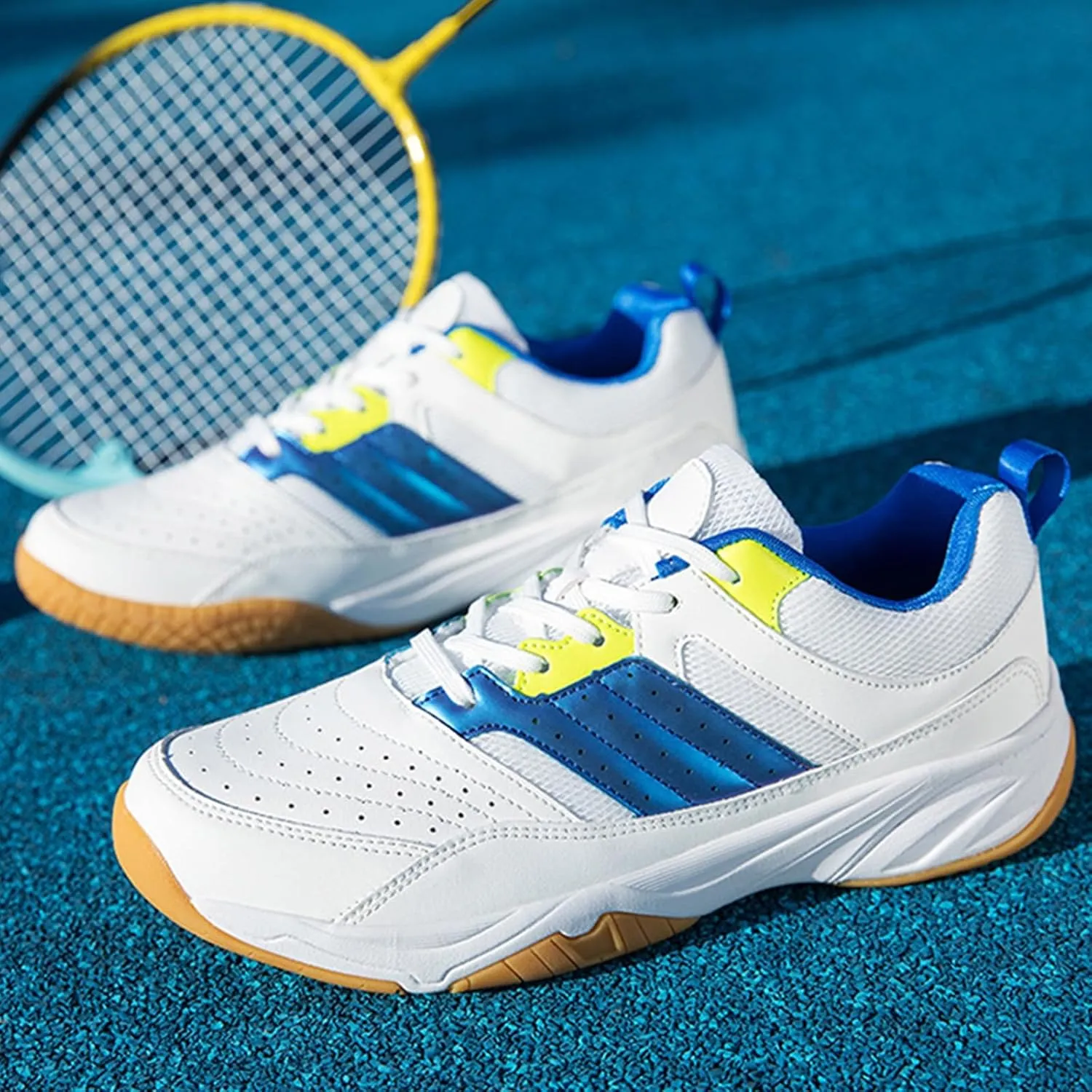 Men's Badminton Shoes Lightweight Tennis Pickleball Court Sneakers Wear-Resistant Indoor Outdoor Athletic Training Shoe