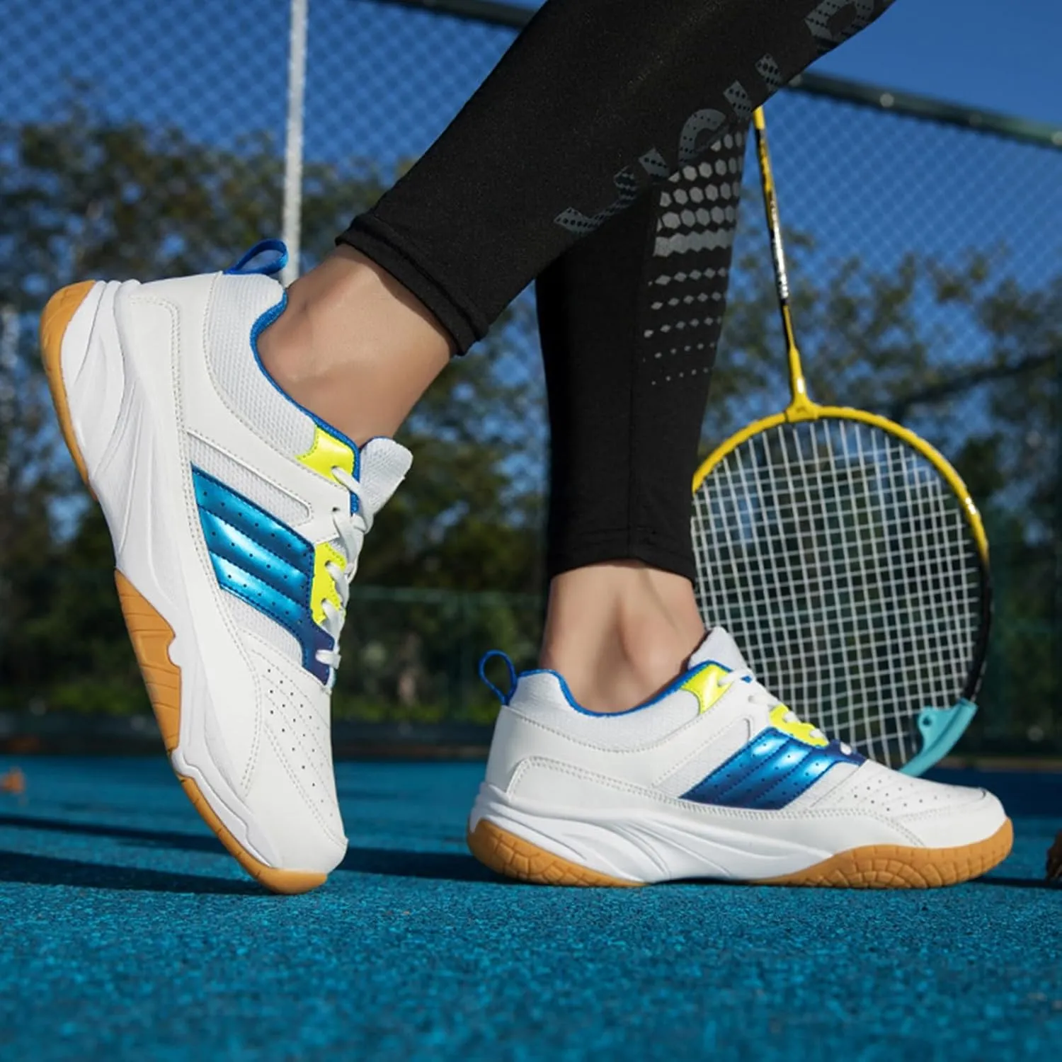 Men's Badminton Shoes Lightweight Tennis Pickleball Court Sneakers Wear-Resistant Indoor Outdoor Athletic Training Shoe