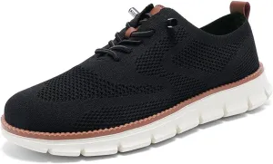 Men's Casual Dress Oxfords Shoes Breathable Knit Leisure Fashion Sneakers Lightweight Comfortable Walking Shoes