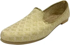 Mens Ethnic Designer Punjabi Jutti for Men Cream Gold Shoes Wedding Khussa Traditional Handmade Loafers