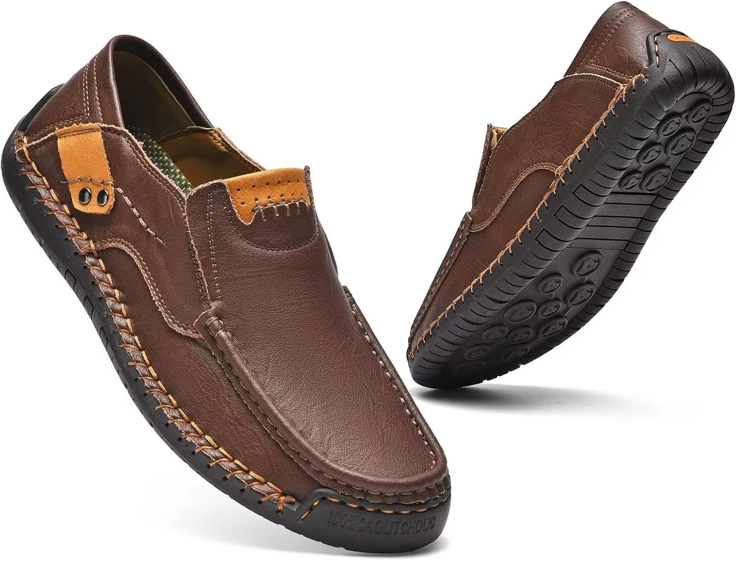Men's Leather Loafers Slip On Shoes,Casual Fashion Business Arkget Office Driving Shoes for Men【includes Extra Insole】