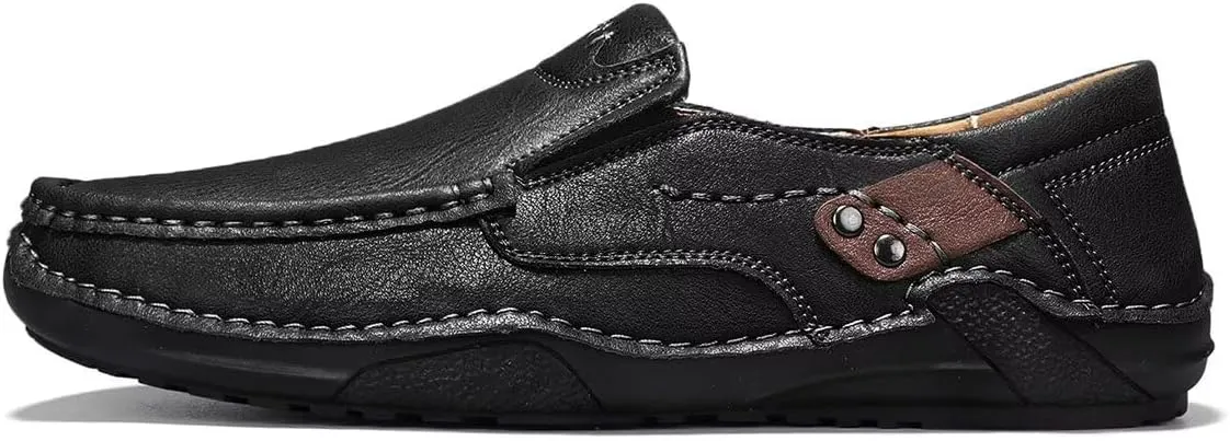 Men's Leather Loafers Slip On Shoes,Casual Fashion Business Arkget Office Driving Shoes for Men【includes Extra Insole】