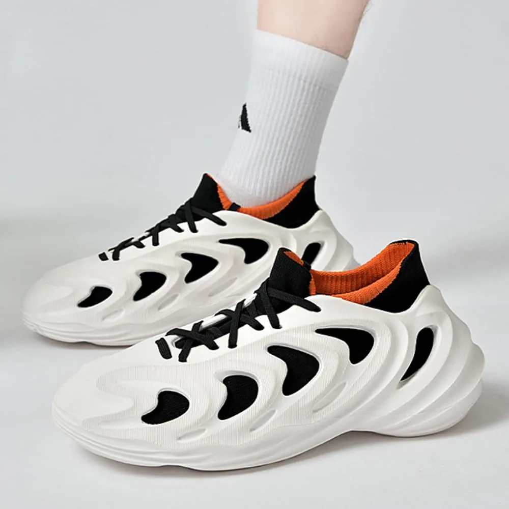 Men's Mesh Running Shoes Lightweight Breathable Cushioned Sole White Sneakers for Gym Workouts Outdoor Training
