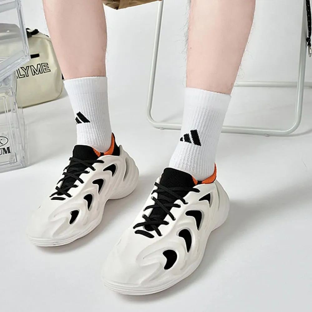 Men's Mesh Running Shoes Lightweight Breathable Cushioned Sole White Sneakers for Gym Workouts Outdoor Training