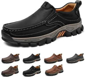 Men's Waterproof Hiking Shoes, Lightweight Breathable Casual Sneaker, Slip on Boots for Men Work Loafers, Orthopedic Slippers, for Travel, Camping, Running