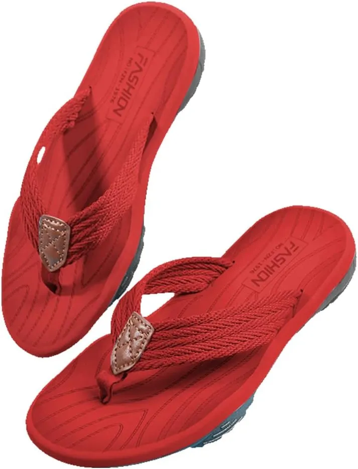 MGGMOKAY Men's Flip Flops Sandal Comfortable Thong Sandals Arch Support Casual T-Strap Sandals for Men Summer Beach Slides Shoes