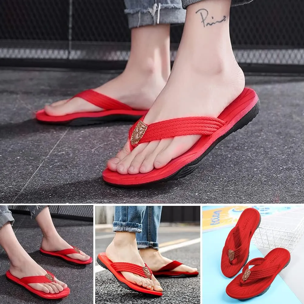 MGGMOKAY Men's Flip Flops Sandal Comfortable Thong Sandals Arch Support Casual T-Strap Sandals for Men Summer Beach Slides Shoes