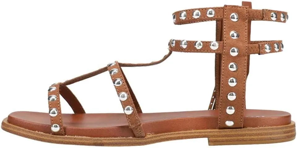 MIA Womens Kathalina Studded Gladiator Casual Sandals Casual - Brown