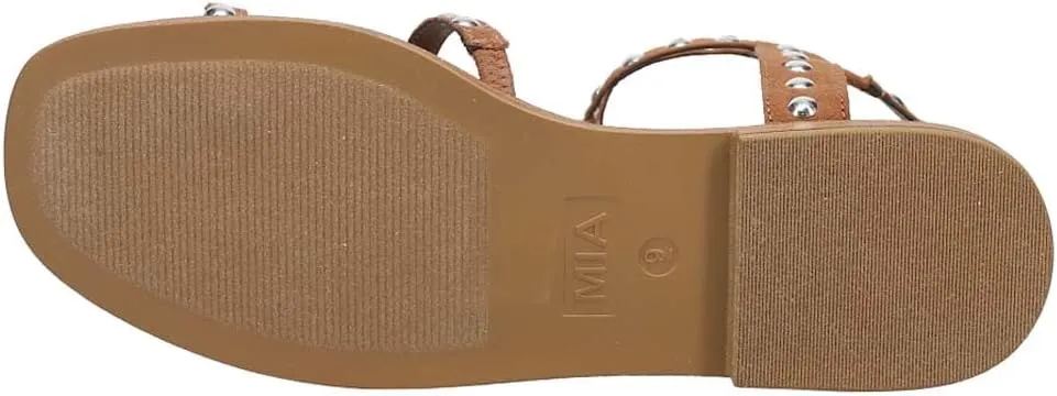MIA Womens Kathalina Studded Gladiator Casual Sandals Casual - Brown