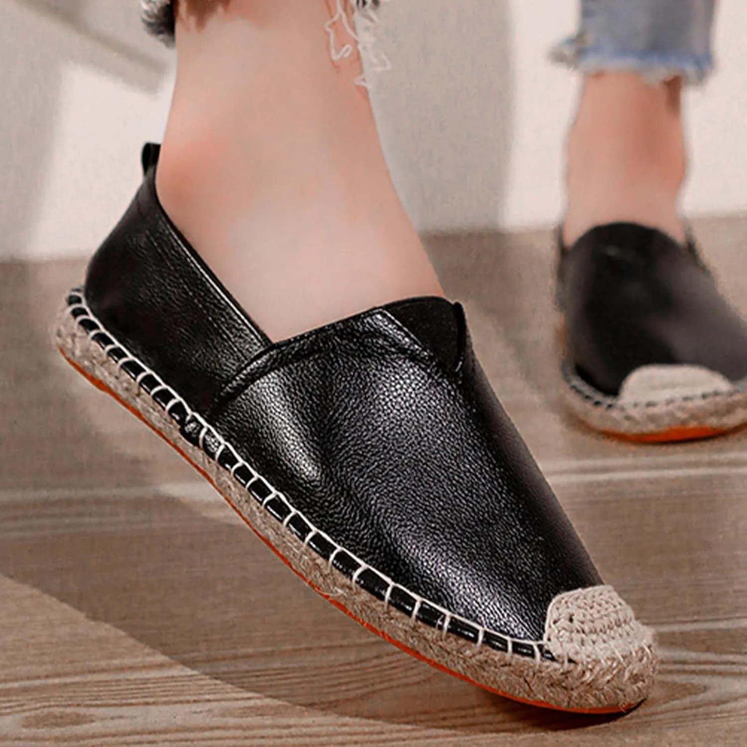 MILDSEVEN Men's Traditional Chinese Casual Canvas, Handmade Classical Soft Loafers, Breathable Pull On Casual Shoes