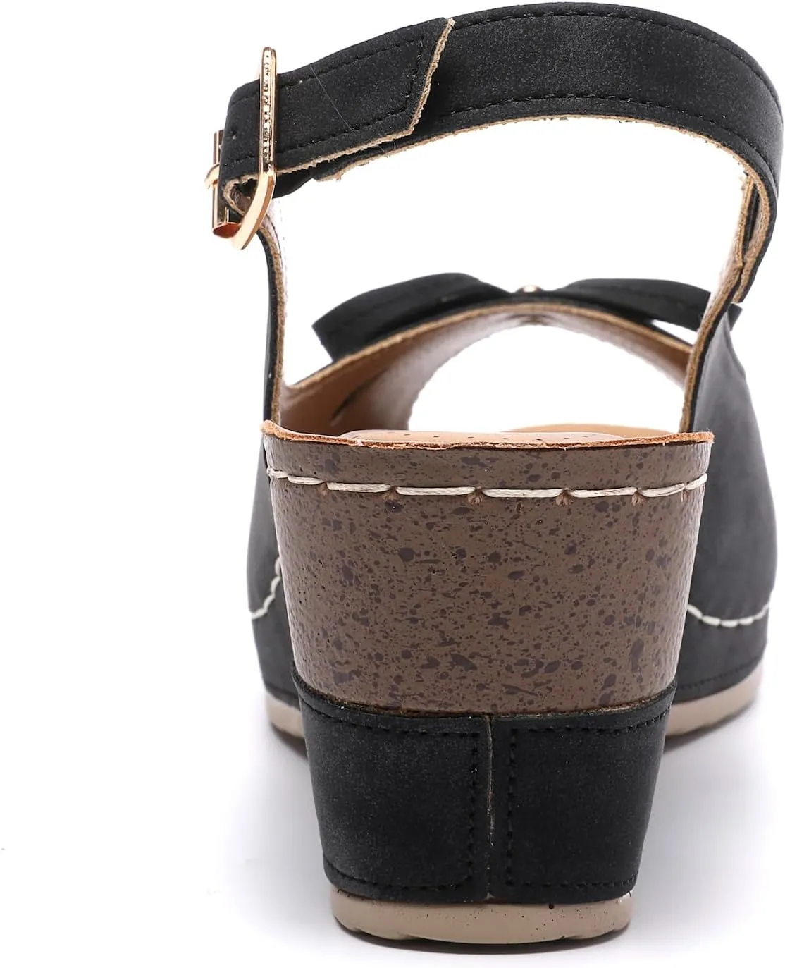 Mintzice Women's Peep Toe Casual Comfortable Ankle Strap Dressy Wedge Sandals