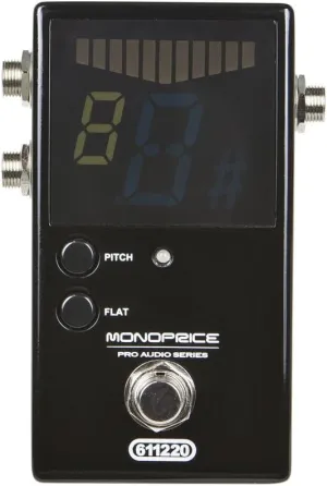 Monoprice Chromatic Pedal Tuner - Black, Normal & True-Bypass Outputs, Easy to Tune Your Bass & Guitars - Stage Right Series