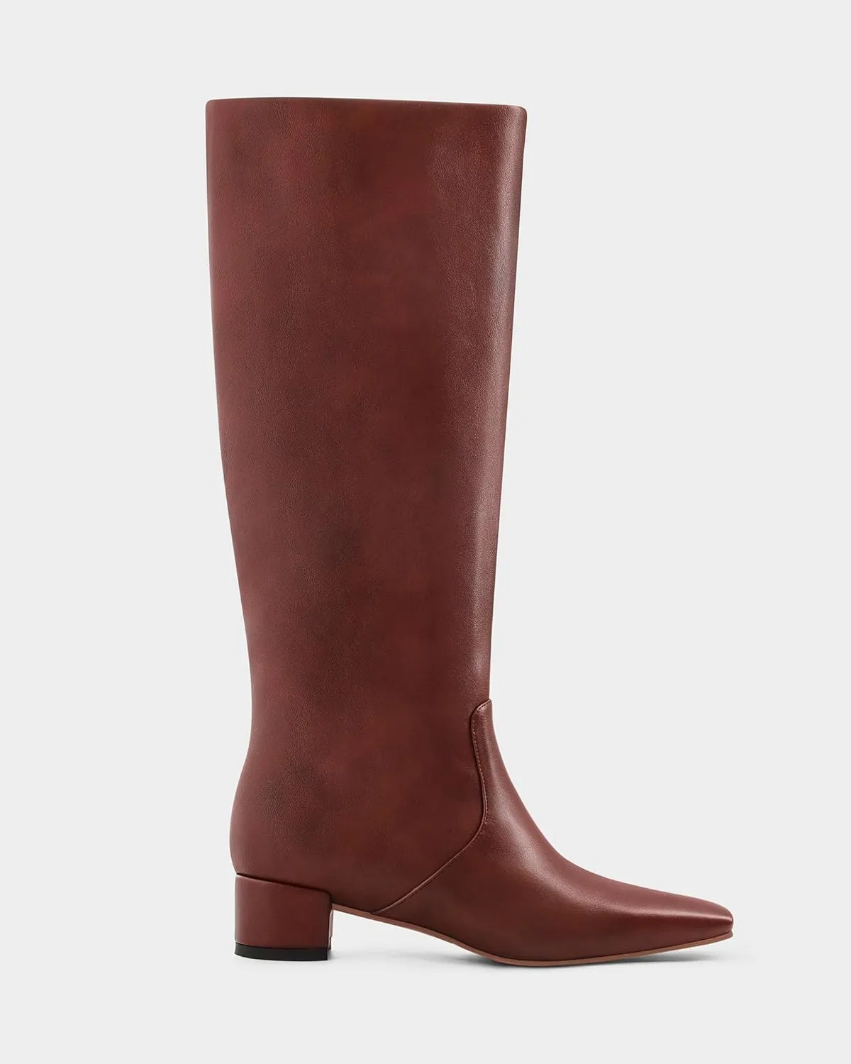MUCCCUTE Knee High Boots - Boots for Women Square Toe Chunky Heels Tall Boots Pull-On PU Low Block Heel Long Boot