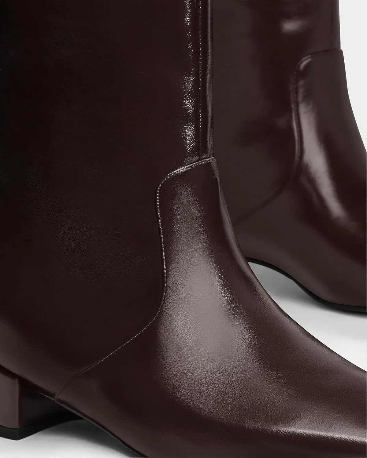 MUCCCUTE Knee High Boots - Boots for Women Square Toe Chunky Heels Tall Boots Pull-On PU Low Block Heel Long Boot