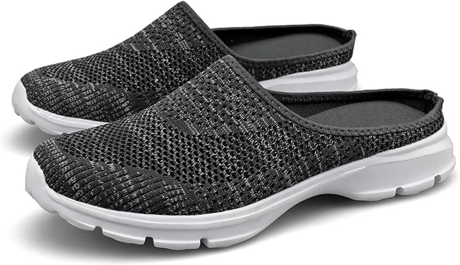 Mules for Women 2025 Garden Clogs Shoes Slip on Sneakers Women Arch Support Orthopedic Shoes Backless Sneakers Armadillo Clogs Summer Knit Flats Lightweight Breathable Comfortable Walking Shoe