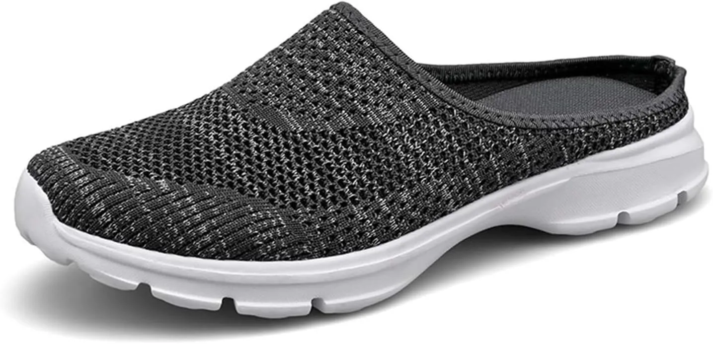 Mules for Women 2025 Garden Clogs Shoes Slip on Sneakers Women Arch Support Orthopedic Shoes Backless Sneakers Armadillo Clogs Summer Knit Flats Lightweight Breathable Comfortable Walking Shoe