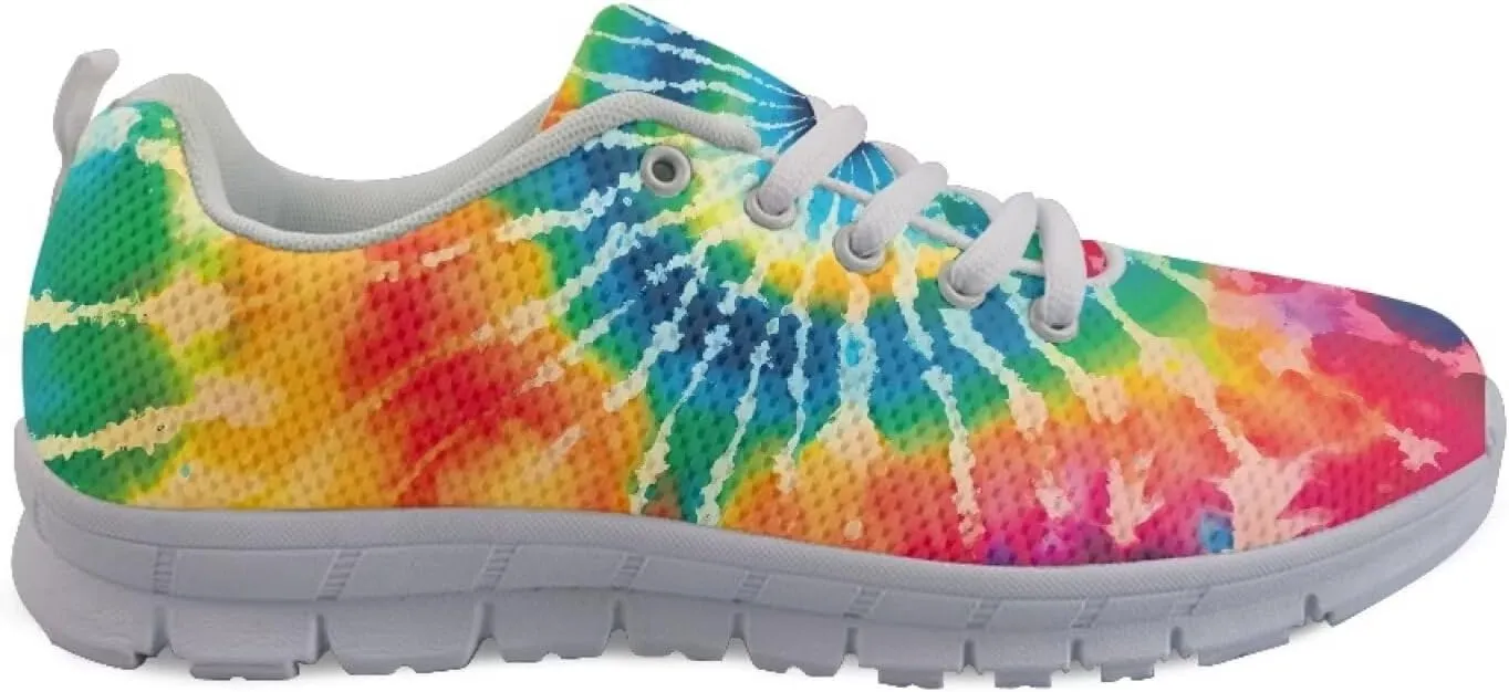 Mumeson Women Novelty Printed Air Mesh Running Sneakers Lightweight Lace-up Casual Walking Shoes