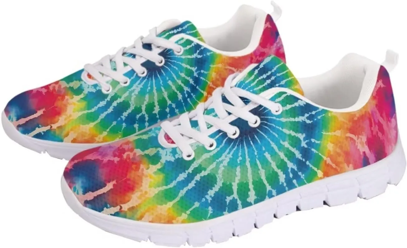 Mumeson Women Novelty Printed Air Mesh Running Sneakers Lightweight Lace-up Casual Walking Shoes