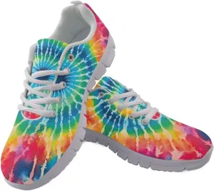Mumeson Women Novelty Printed Air Mesh Running Sneakers Lightweight Lace-up Casual Walking Shoes