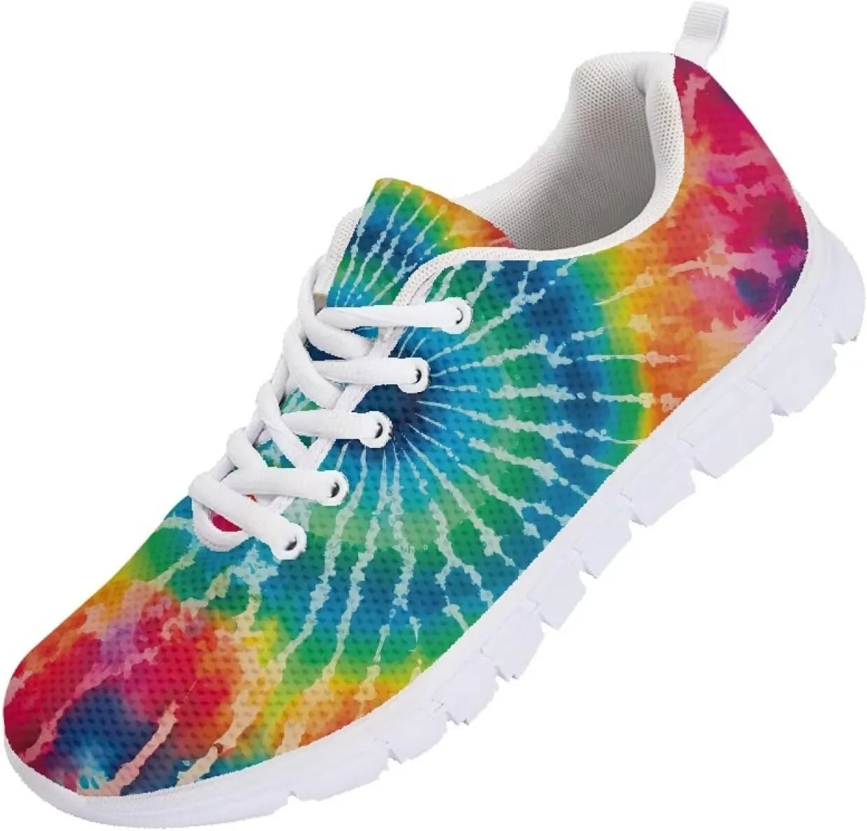 Mumeson Women Novelty Printed Air Mesh Running Sneakers Lightweight Lace-up Casual Walking Shoes