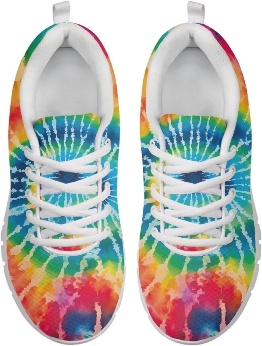 Mumeson Women Novelty Printed Air Mesh Running Sneakers Lightweight Lace-up Casual Walking Shoes