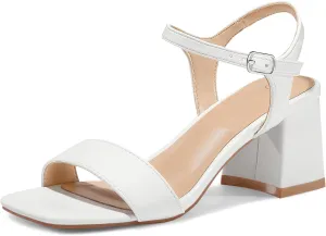mysoft Women's Chunky Block Low Heels Open Toe Ankle Strap Heeled Sandals Comfortable Square Toe Wedding Party Dress Pump Shoes