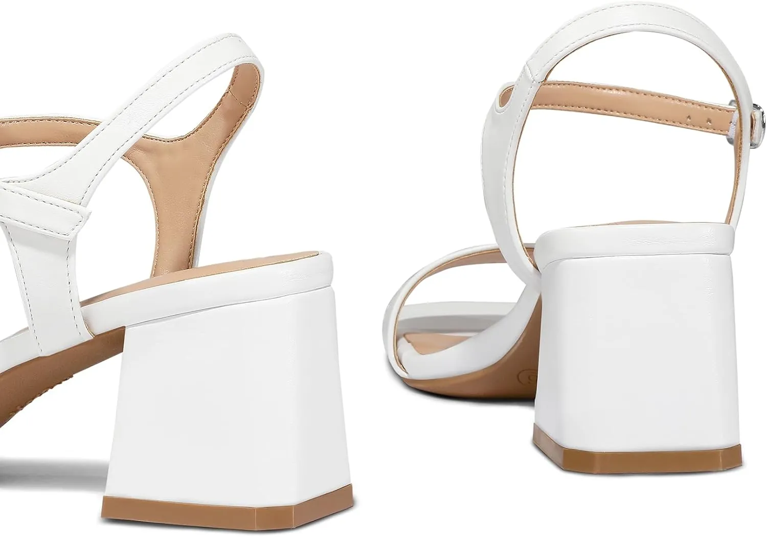 mysoft Women's Chunky Block Low Heels Open Toe Ankle Strap Heeled Sandals Comfortable Square Toe Wedding Party Dress Pump Shoes