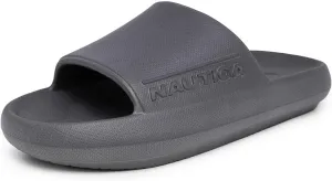 Nautica Men's Cushioned Slip-On Shower Slides – Lightweight EVA Foam Athletic Sandals for Pool, Beach, Gym, and Casual Wear