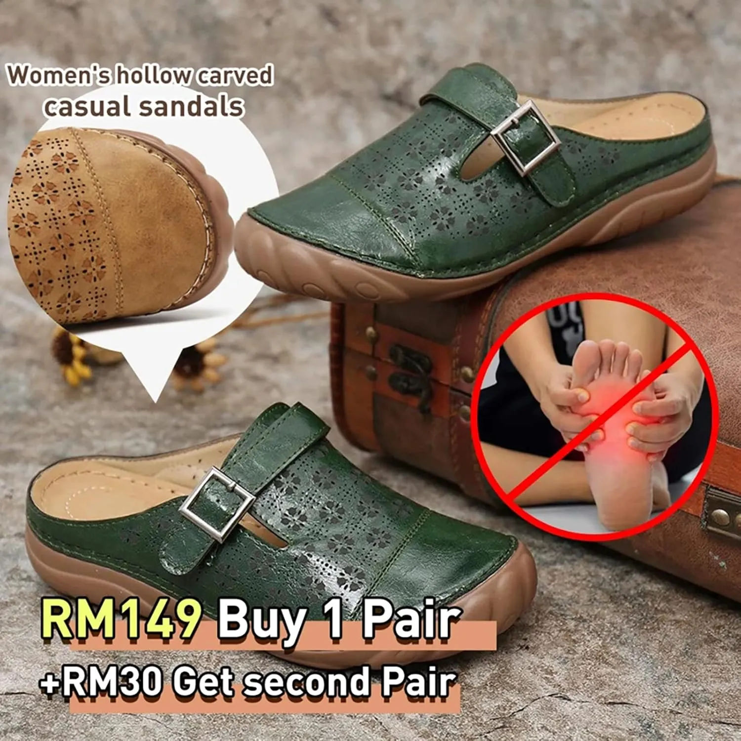 oiangi Clogs Sandals for Women with Arched Support Summer Comfortable Flower Hollow Closed Toe Slip-on Slippers Soft Breathable Outdoor Non-Slip Shoes