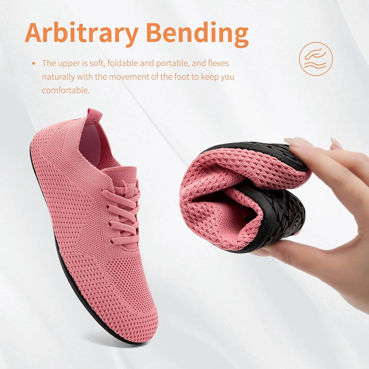 Oltyutc Women's Wide Minimalist Barefoot Shoes Zero Drop Tennis Running Shoes Slip On Walking Sneakers Gym Workout Trail Trainers