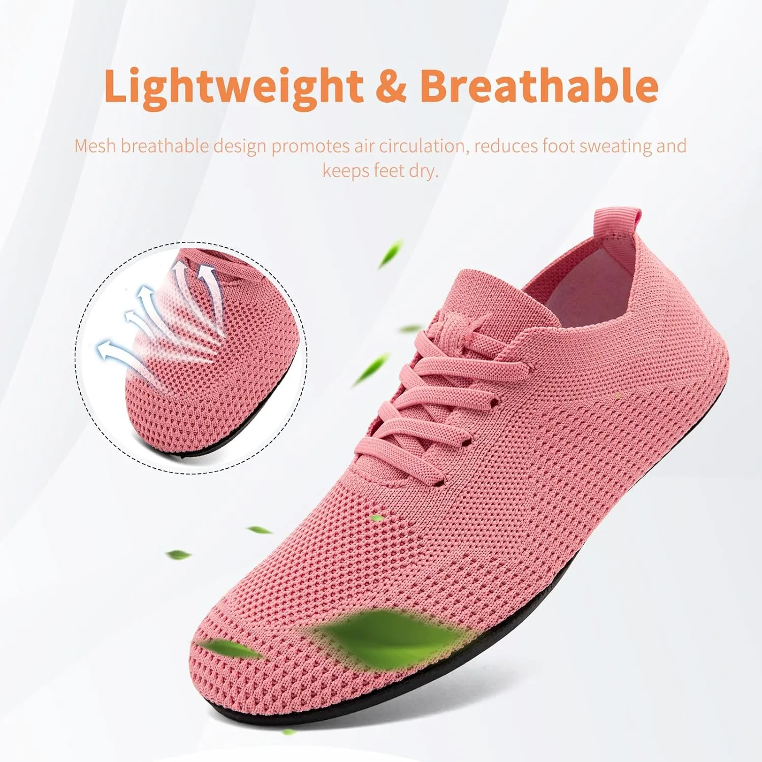 Oltyutc Women's Wide Minimalist Barefoot Shoes Zero Drop Tennis Running Shoes Slip On Walking Sneakers Gym Workout Trail Trainers