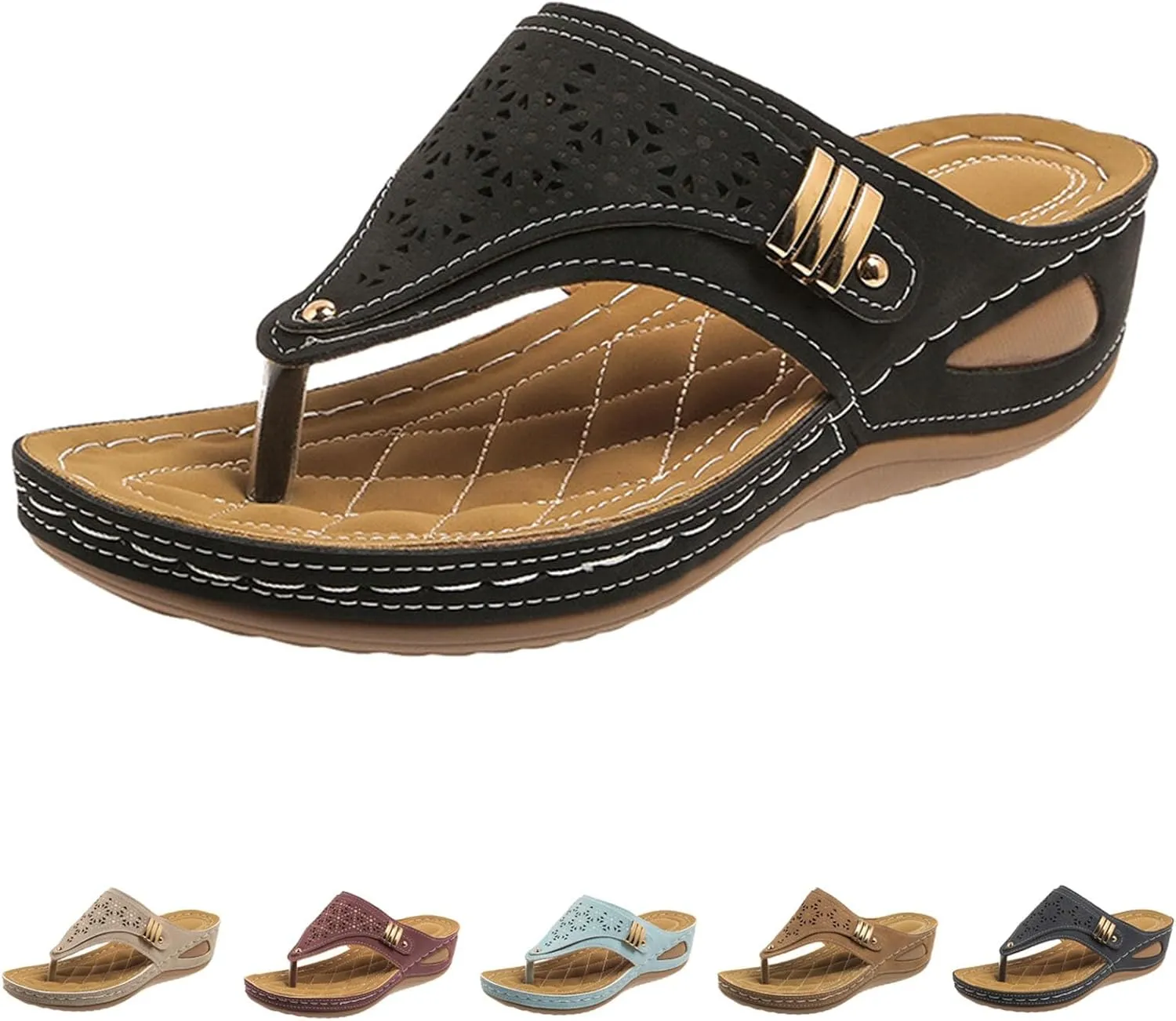Orthopedic Sandals for Women Breathable Mesh Sports Sandals With Non-Slip Sole Women’s Thick-Soled Wedge Heel Slippers